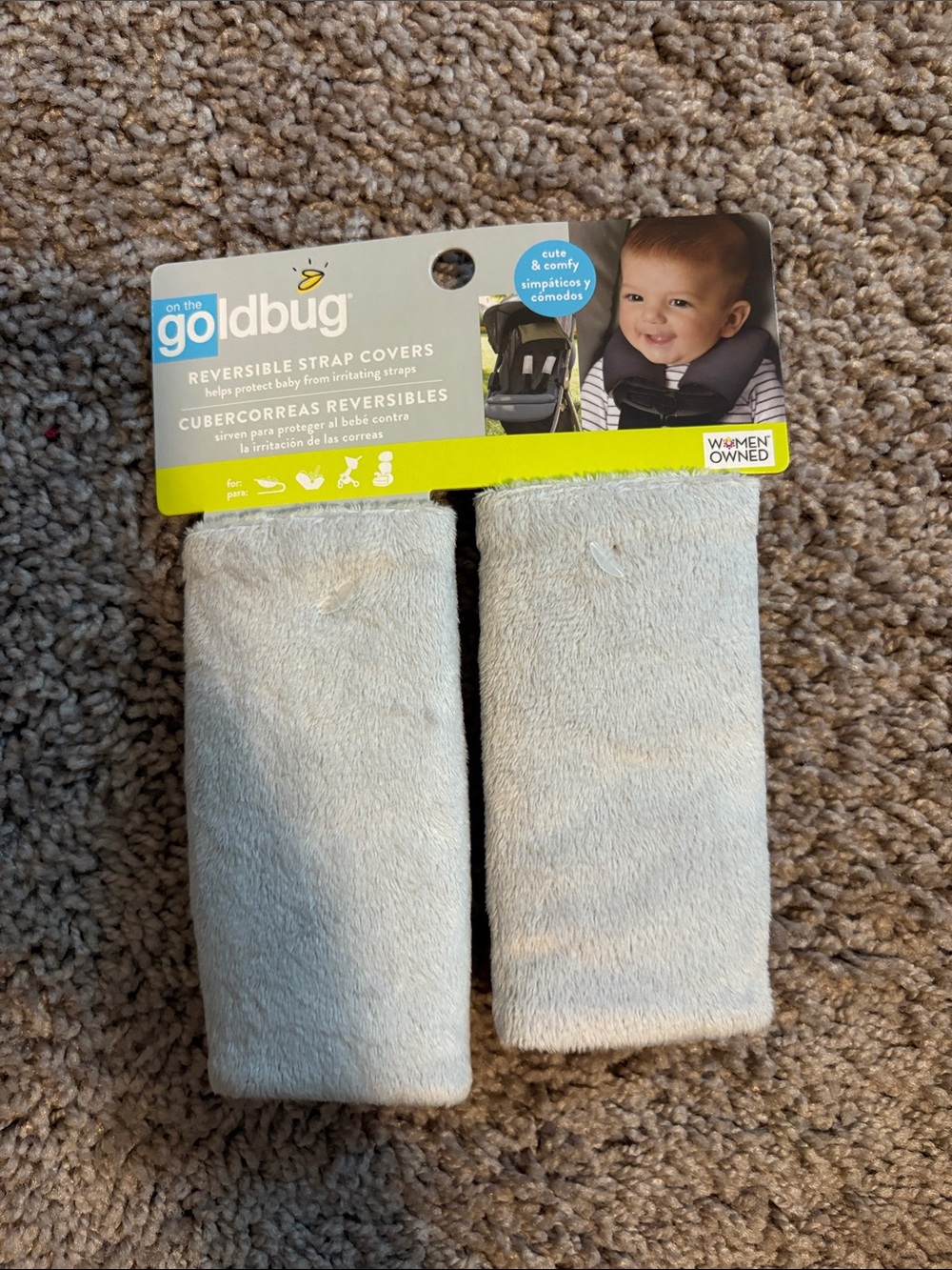 Goldbug Reversible Strap Covers for Kids - Light Gray